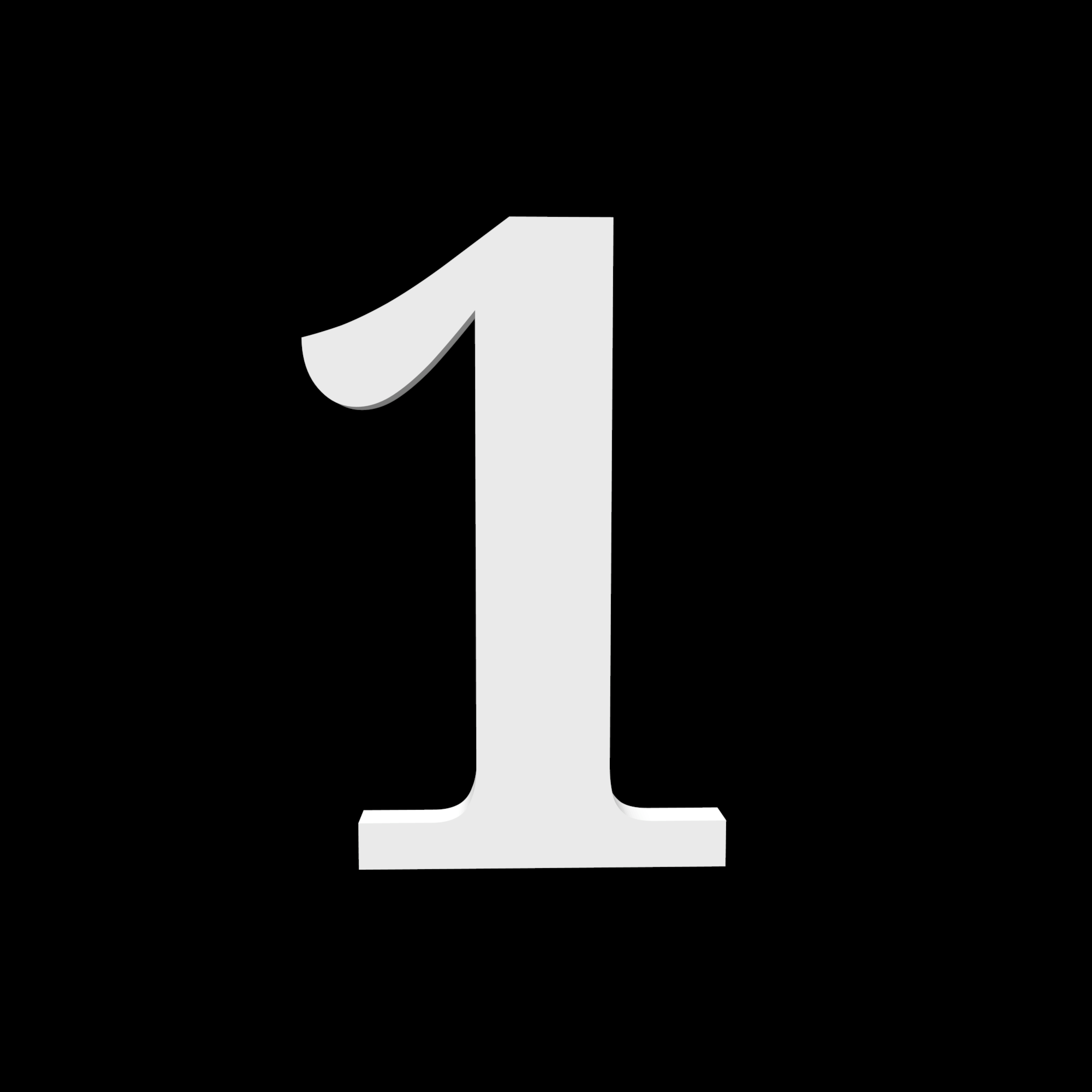 House number 1 - Noto Serif - 170mm high - 10mm deep