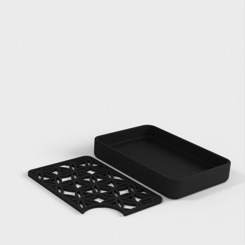 Corner-cut soap dish with easy water drainage