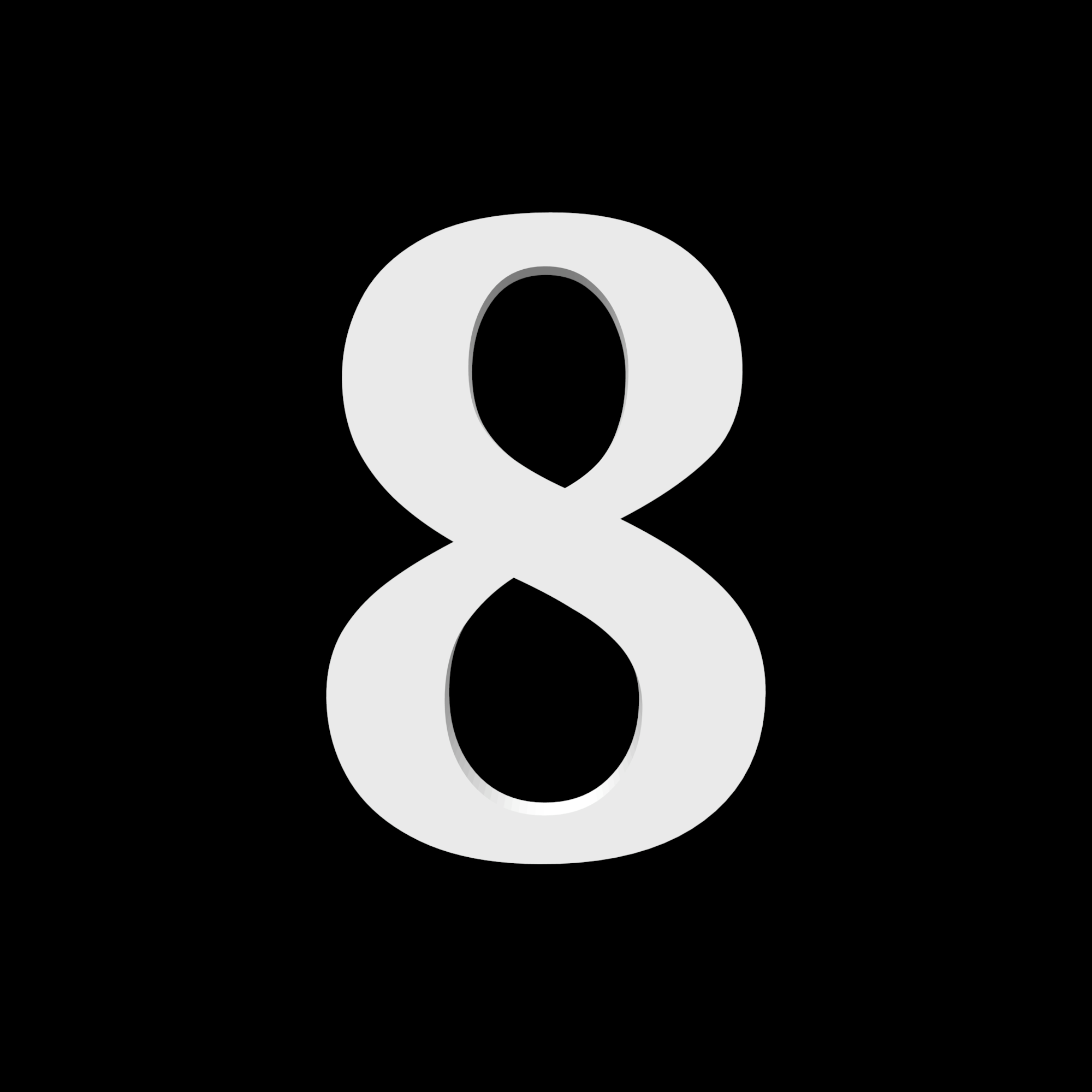 House number 8 - Noto Serif - 170mm high - 10mm deep