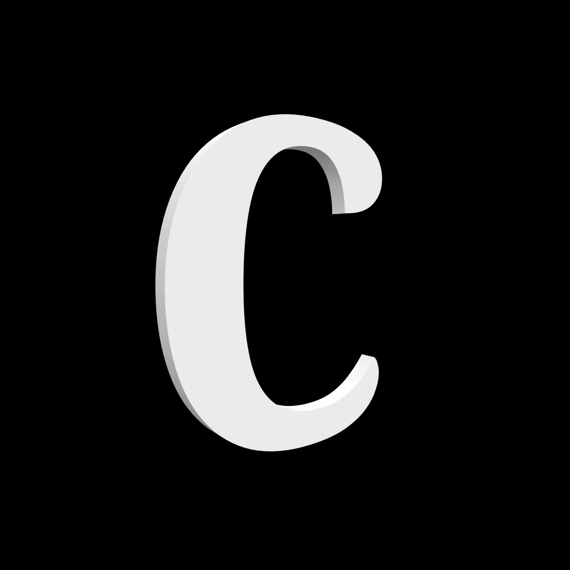 House letter C - Noto Serif - 170mm high - 10mm deep