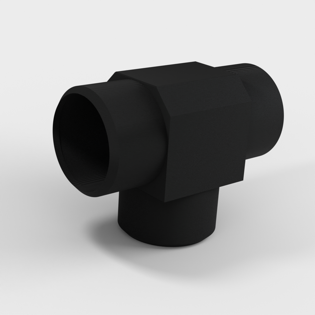 Dual hose T-adapter for vacuum cleaner