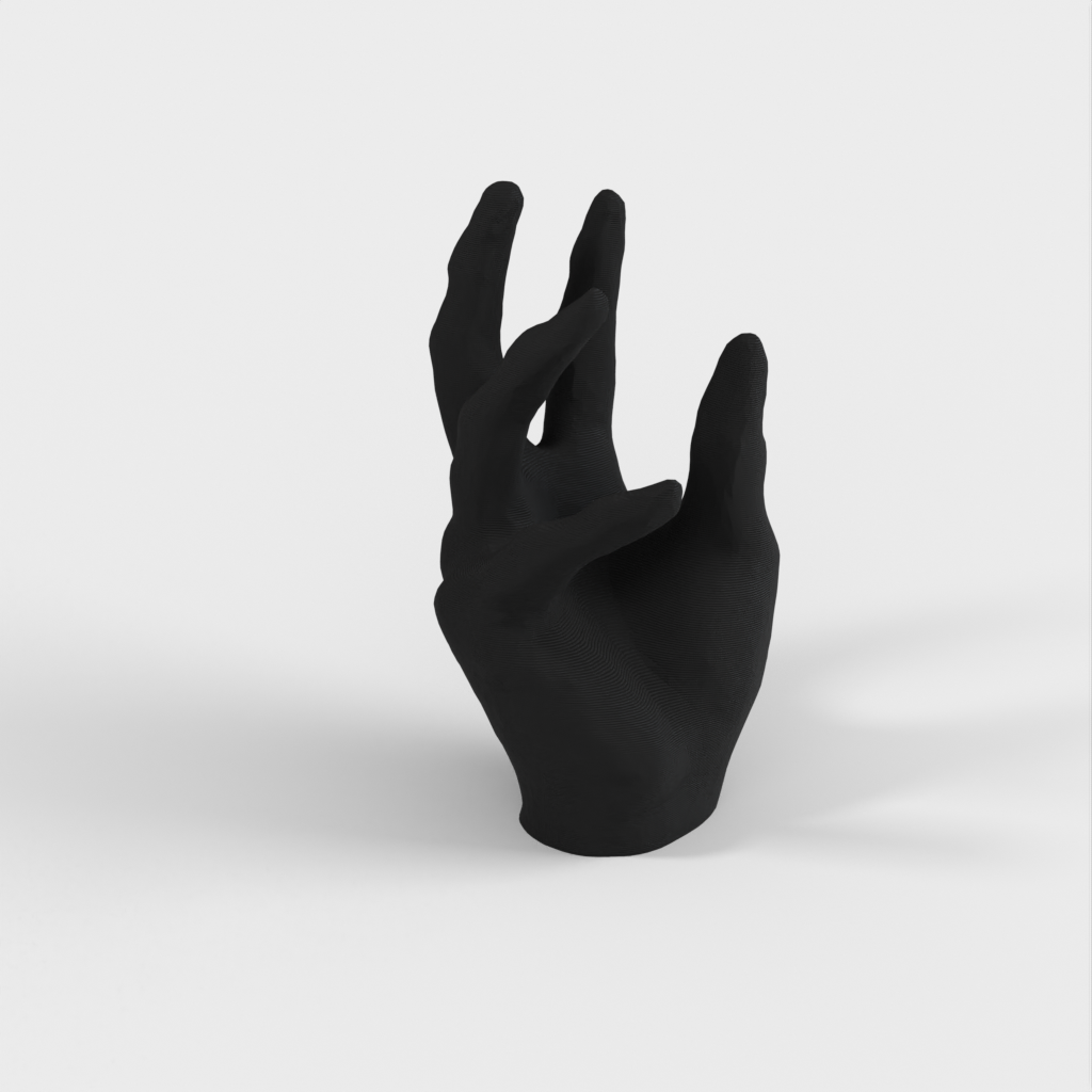 3D scanned iPhone holder shaped like a hand