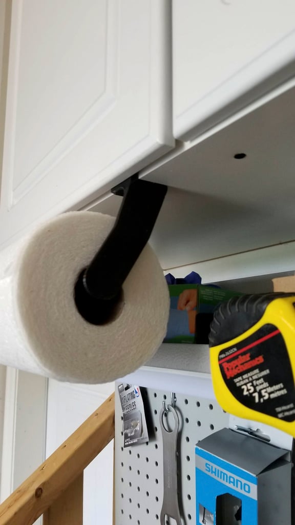 Extended Paper Towel Holder for Cabinet Shelves – 16mm Clamp