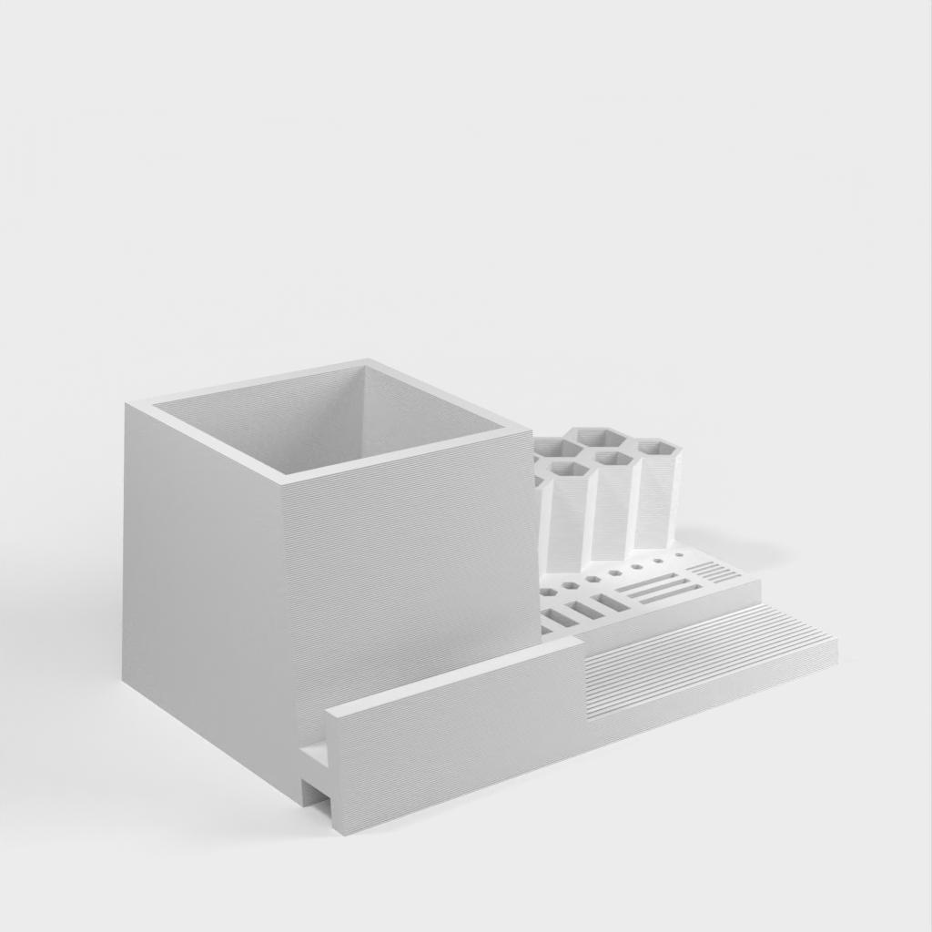 IT Desk Organizer for Smartphone, Hex Keys, Pencils, USB Sticks, SD and MicroSD Cards