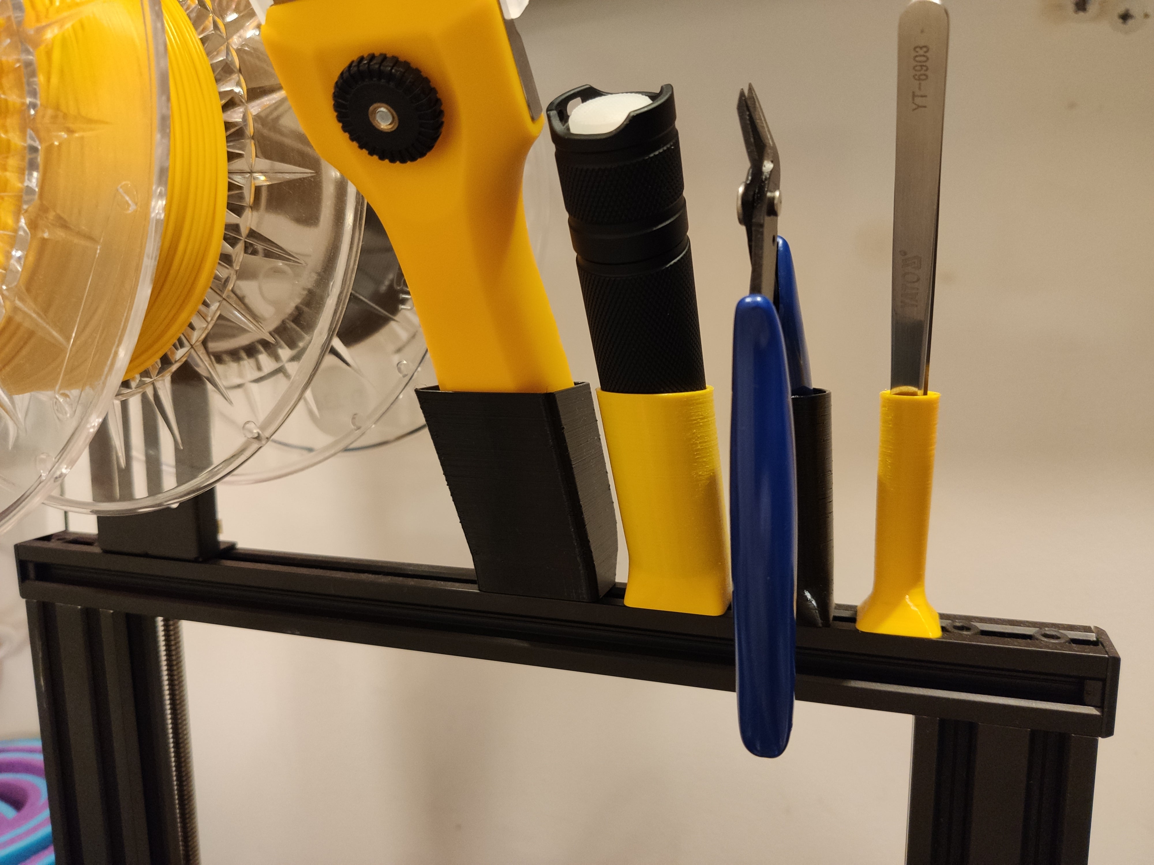 Tool holders for 2020 Extrusion – For OLFA T-45, Convoy S2+, Pliers and Tweezers