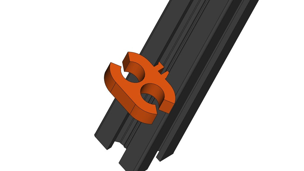 Double cable holder (8mm diameter) for 2020 Extrusion