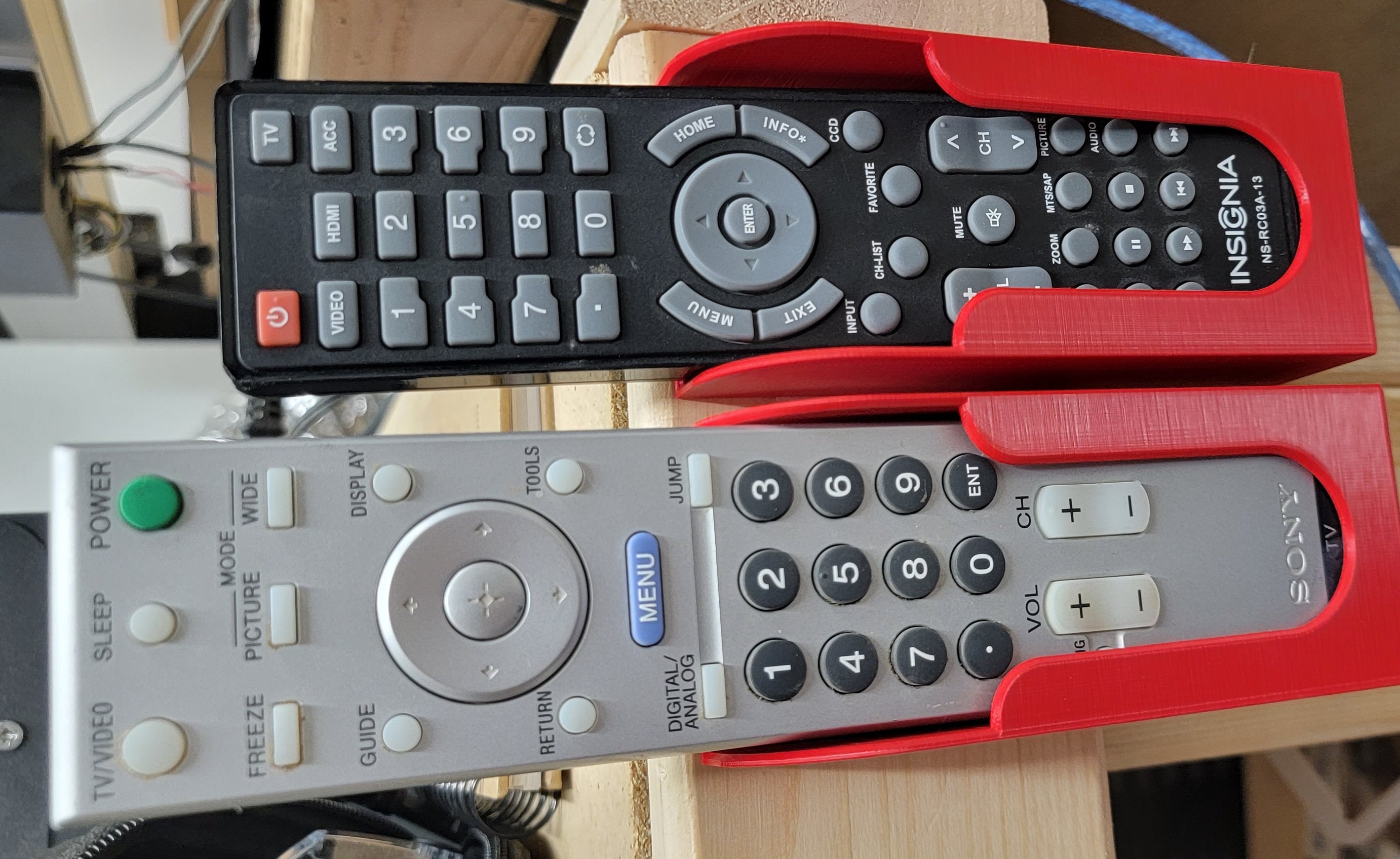 Remote Control Holder for Mounting with Wood Screws
