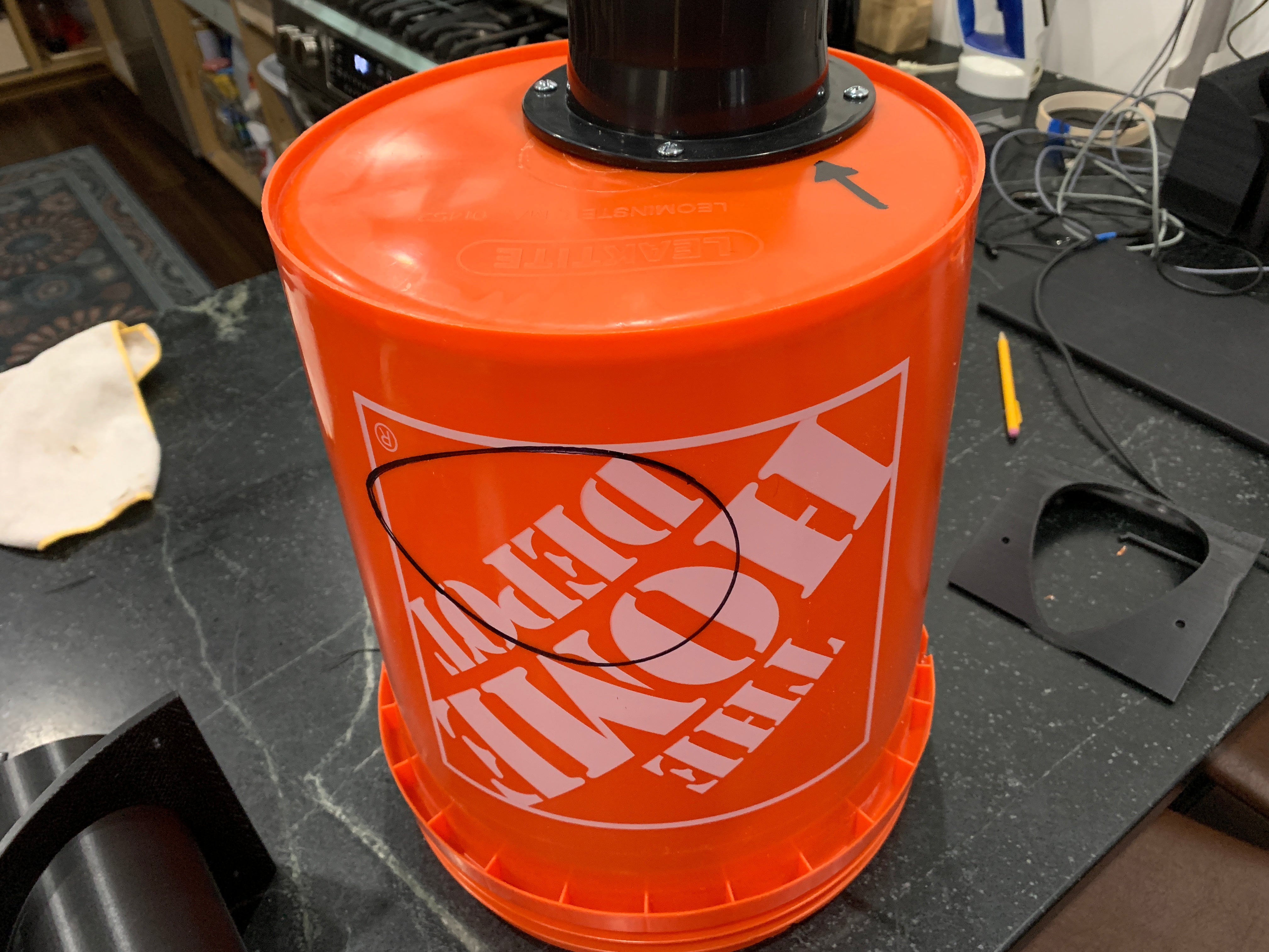 Side Mounted Cyclone Dust Separator for 5-Gallon Bucket