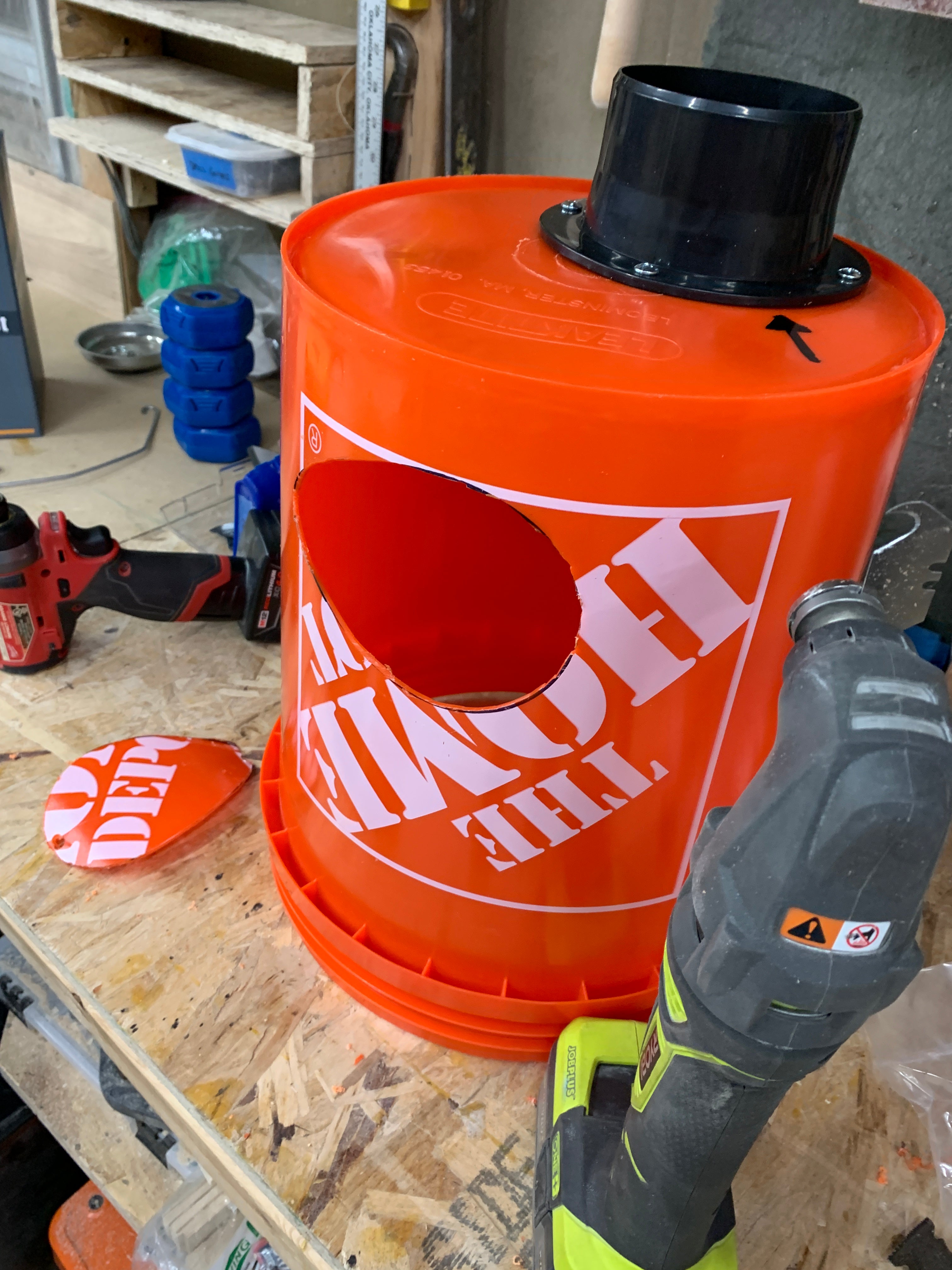 Side Mounted Cyclone Dust Separator for 5-Gallon Bucket