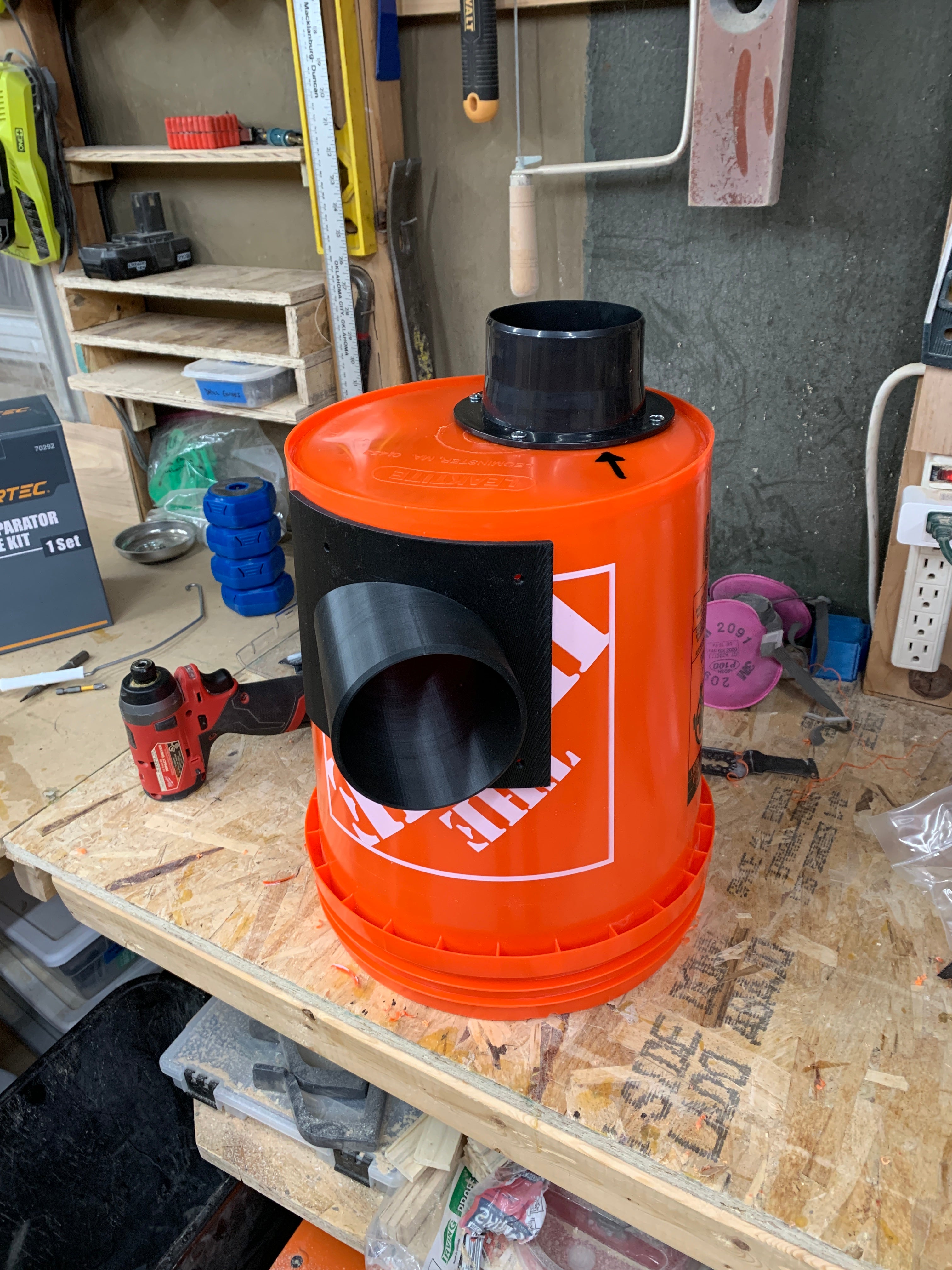 Side Mounted Cyclone Dust Separator for 5-Gallon Bucket