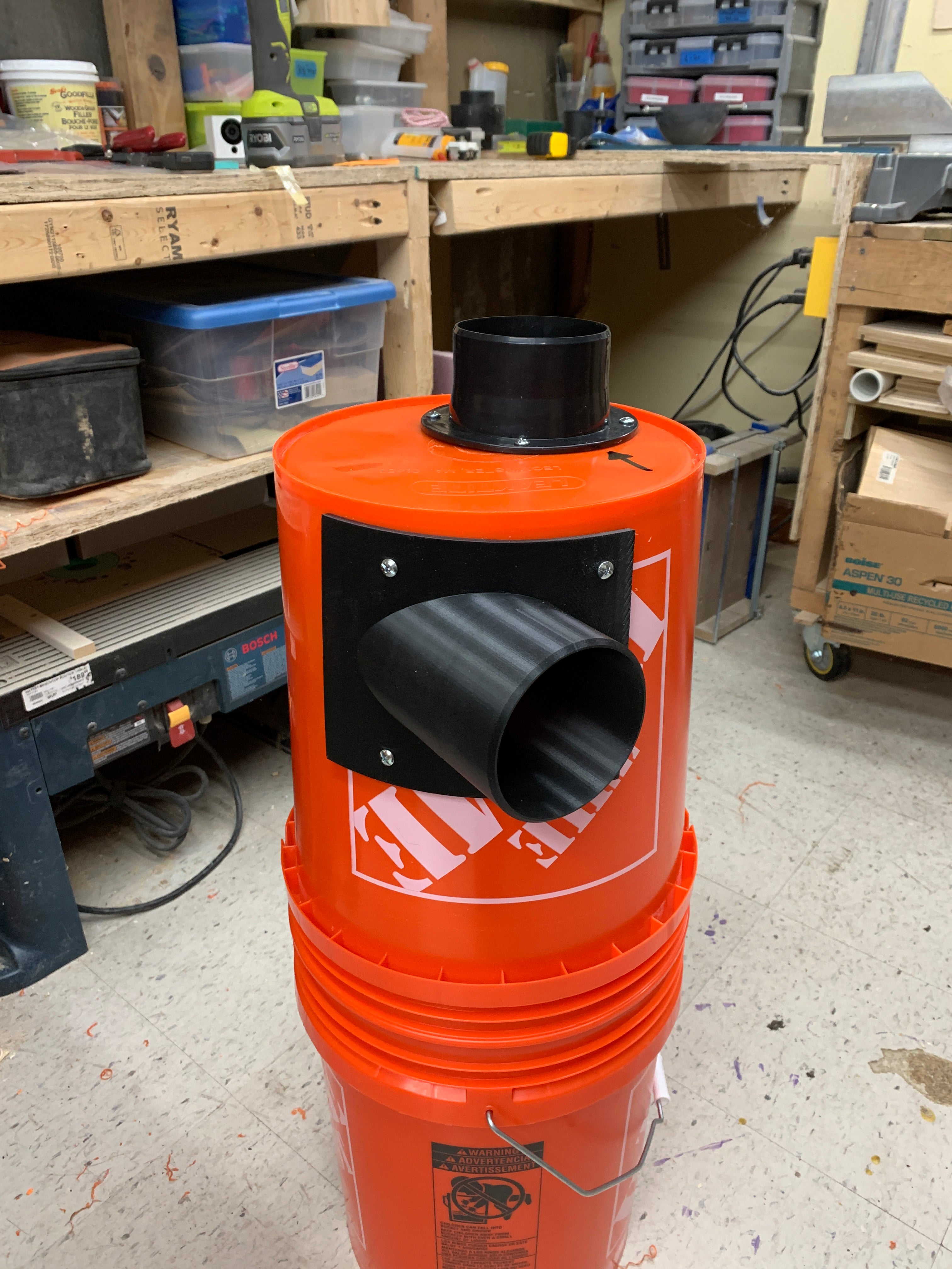 Side Mounted Cyclone Dust Separator for 5-Gallon Bucket