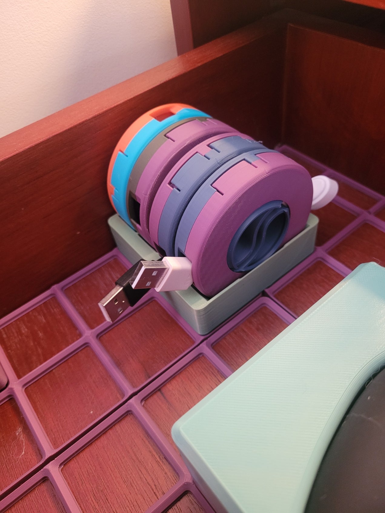 Gridfinity cable winder holder