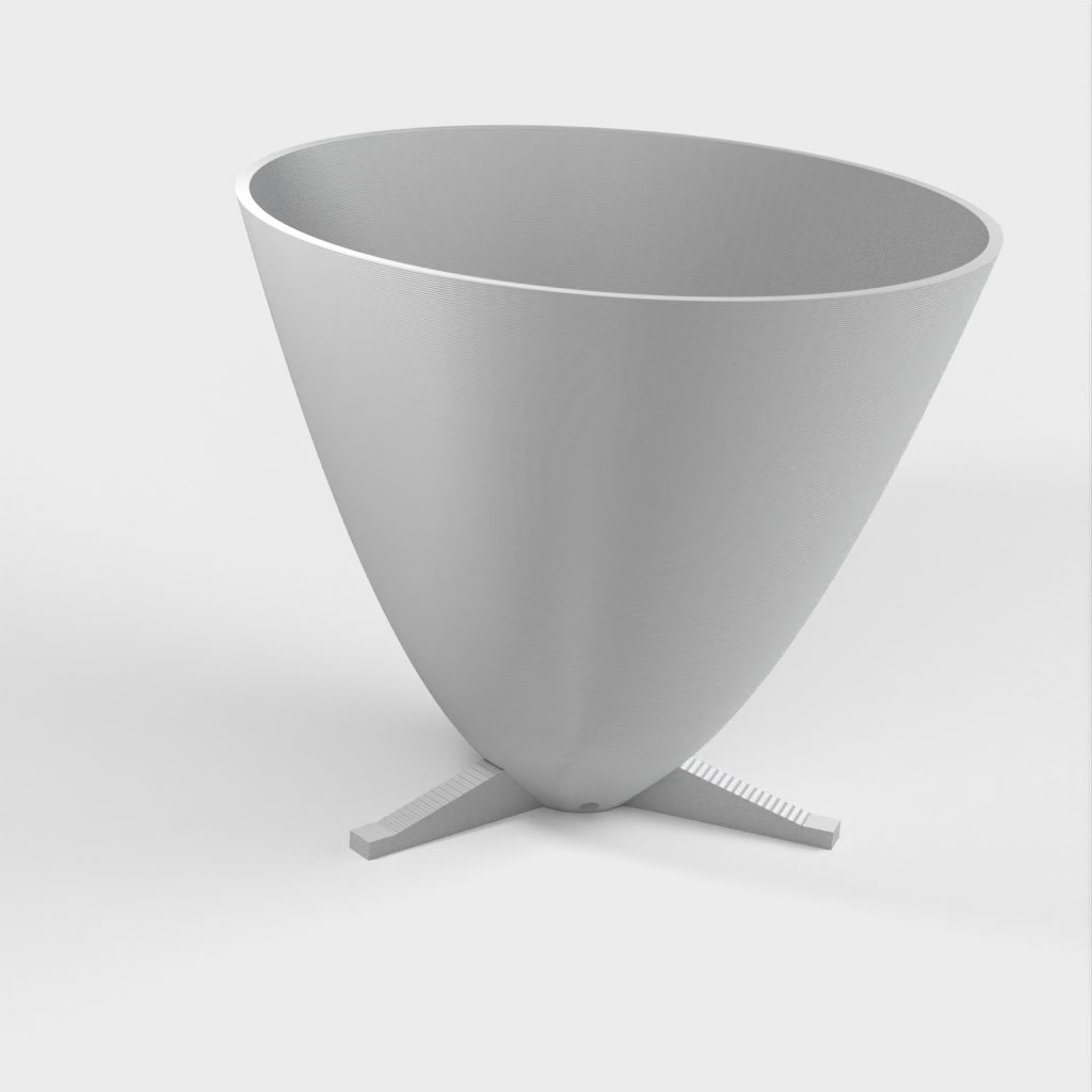 Parabolic Plant Pot with Feet and Drainage Plate