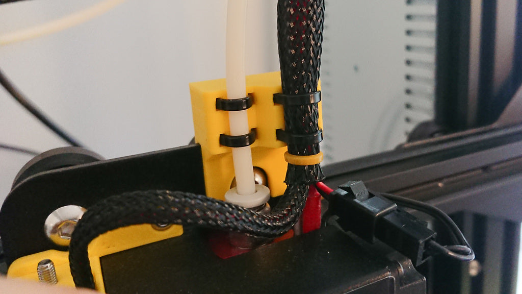 Holder for Hotend Bowden tube and cables with strain relief for Creality Ender 3