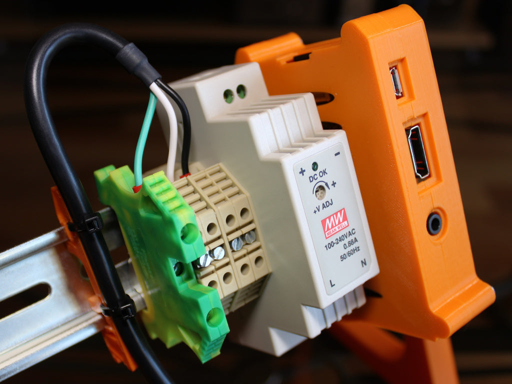 DIN rail cable clips with cable tie option