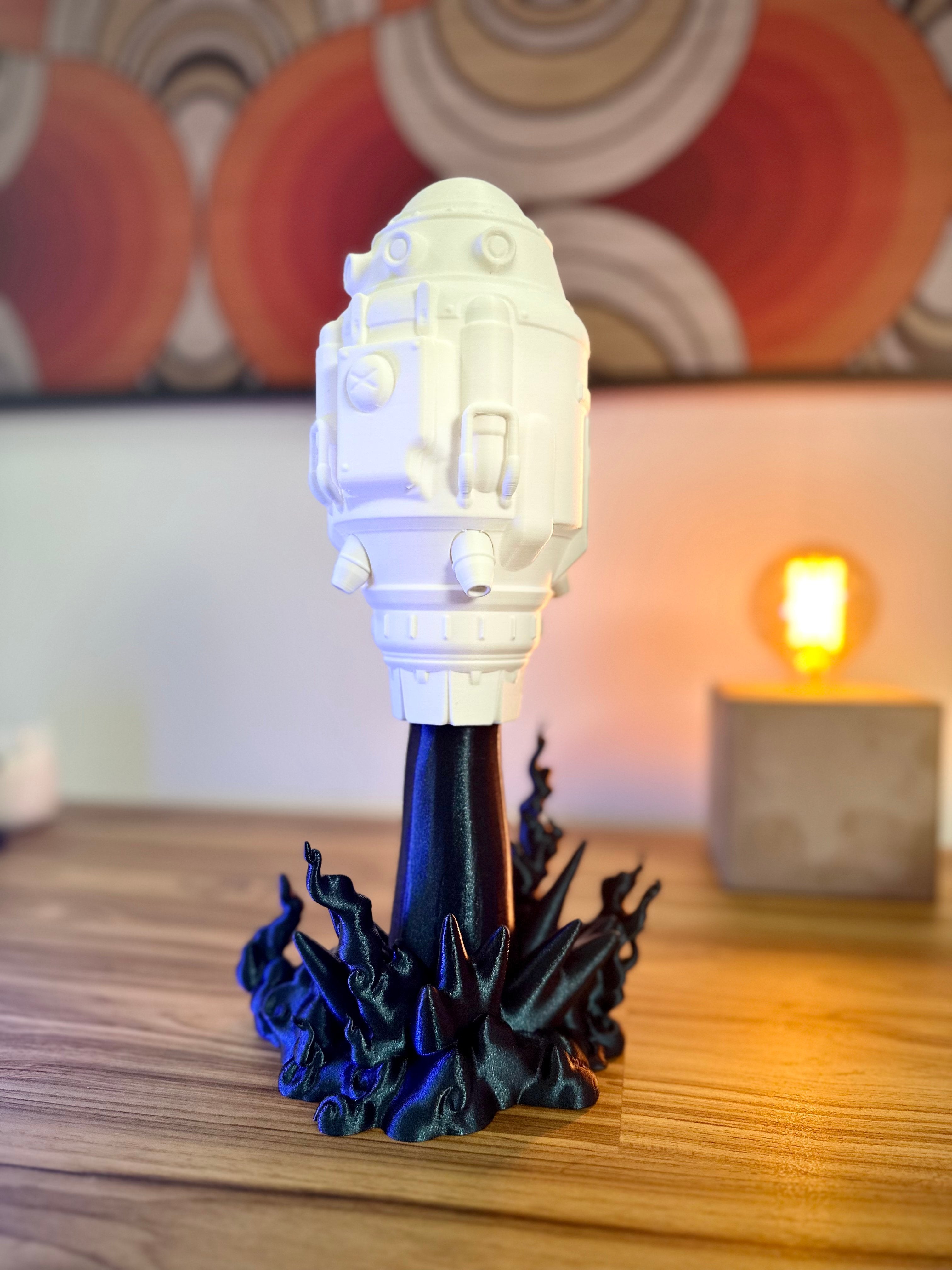 Decorative Rocket for Desk and Setup