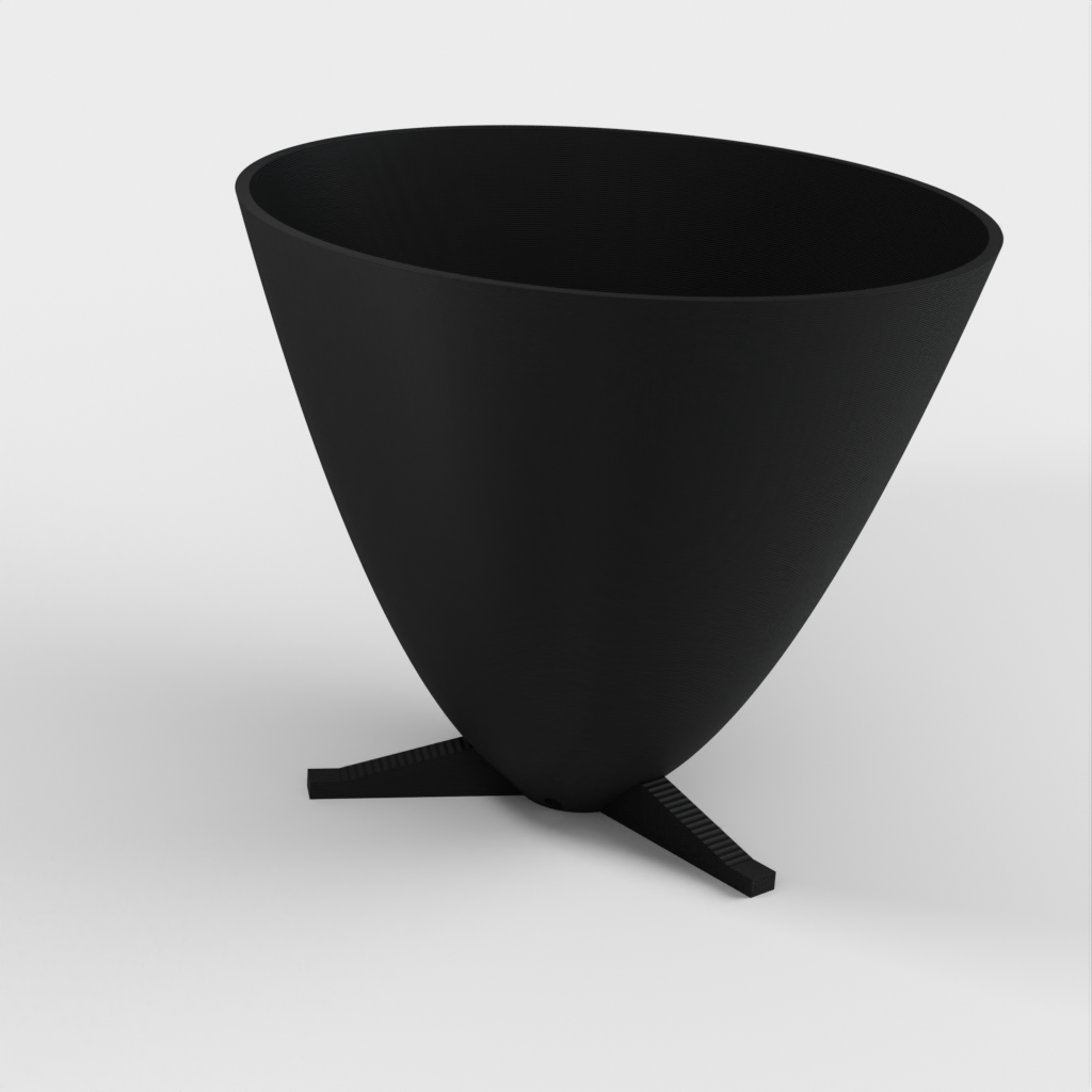 Parabolic Plant Pot with Feet and Drainage Plate