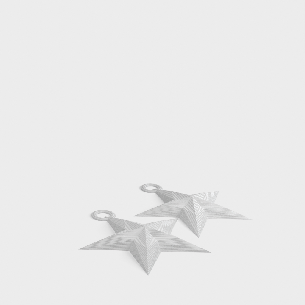 Faceted Star Christmas Decorations For Hanging and Tree Top