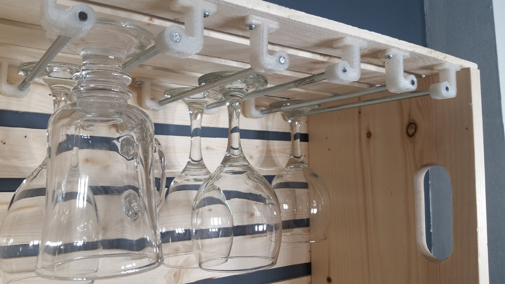 Flexible Wine Glass Holder for Mounting under Cabinets