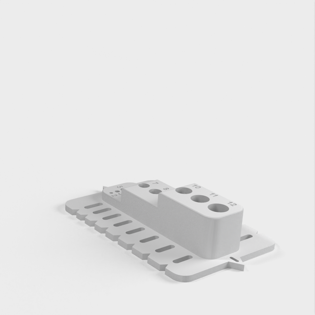 Portable drill guide block with metric holes and adjustment points