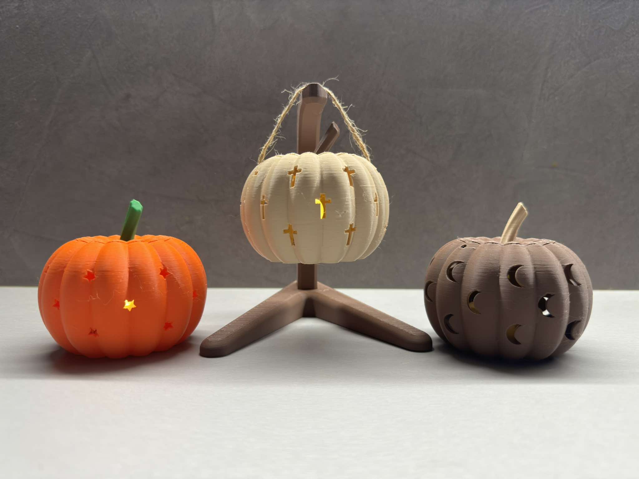 80mm Mini Pumpkin for LED Tealights with Stand