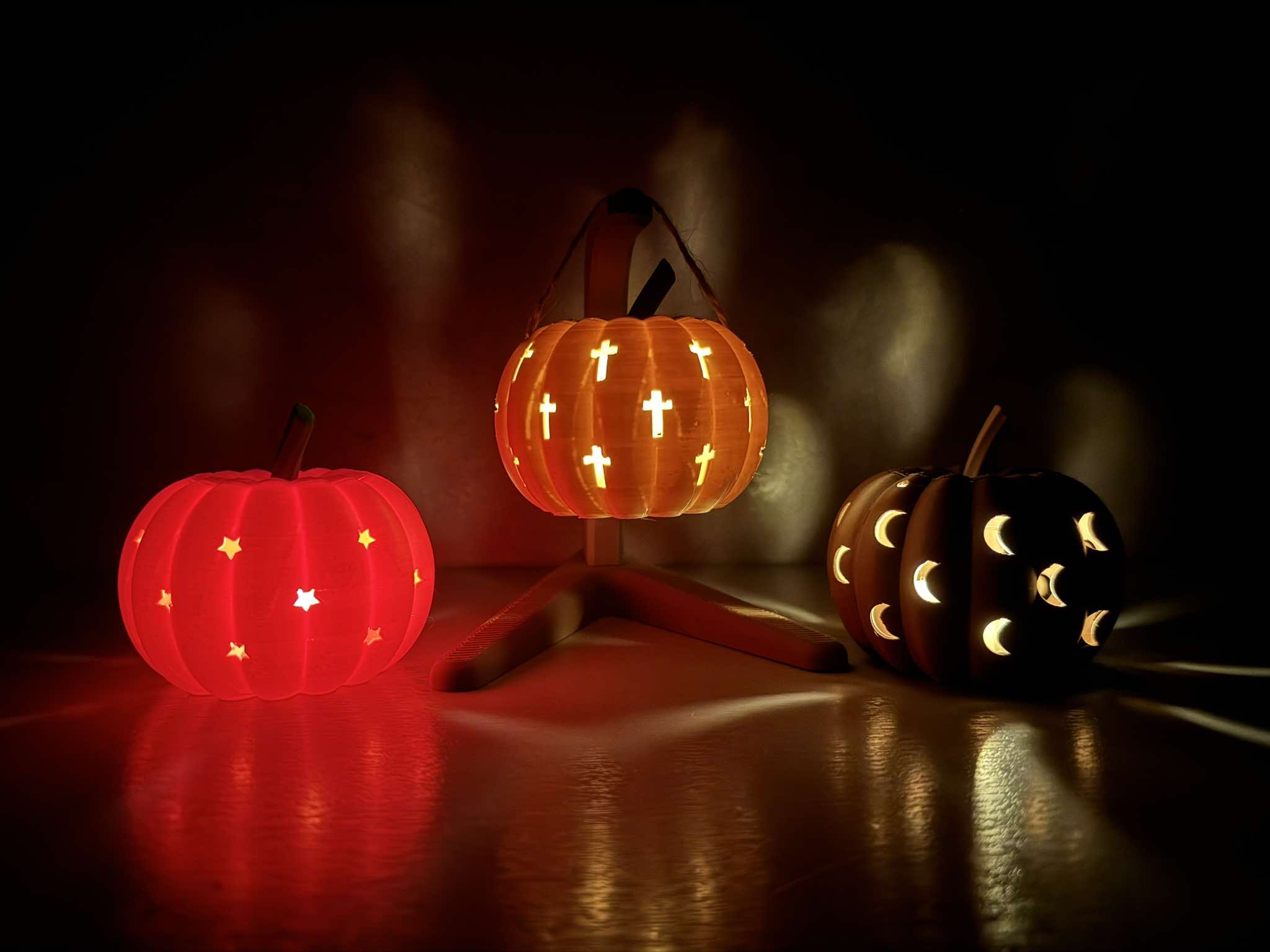 80mm Mini Pumpkin for LED Tealights with Stand