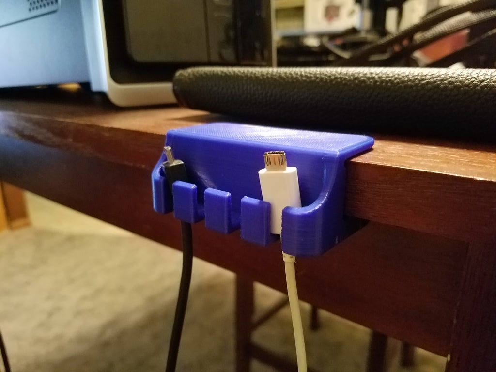 Practical USB Micro Cable Holder for Desk
