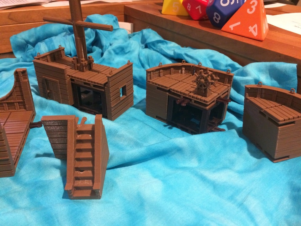28mm miniature Boat Tile PART 2: Raised Decks