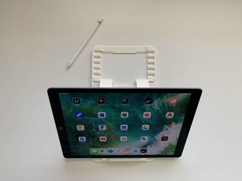 Adjustable iPad and Tablet Stand with Apple Pencil Holder