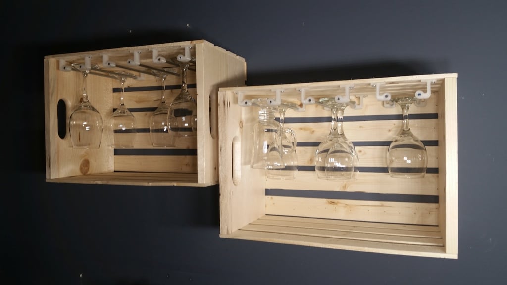 Flexible Wine Glass Holder for Mounting under Cabinets