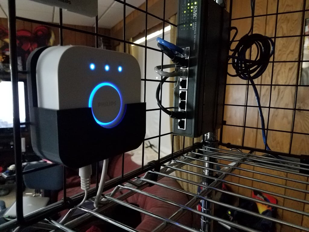 Philips Hue Hub (Gen2) Wall Mount - Zip Tie Remix