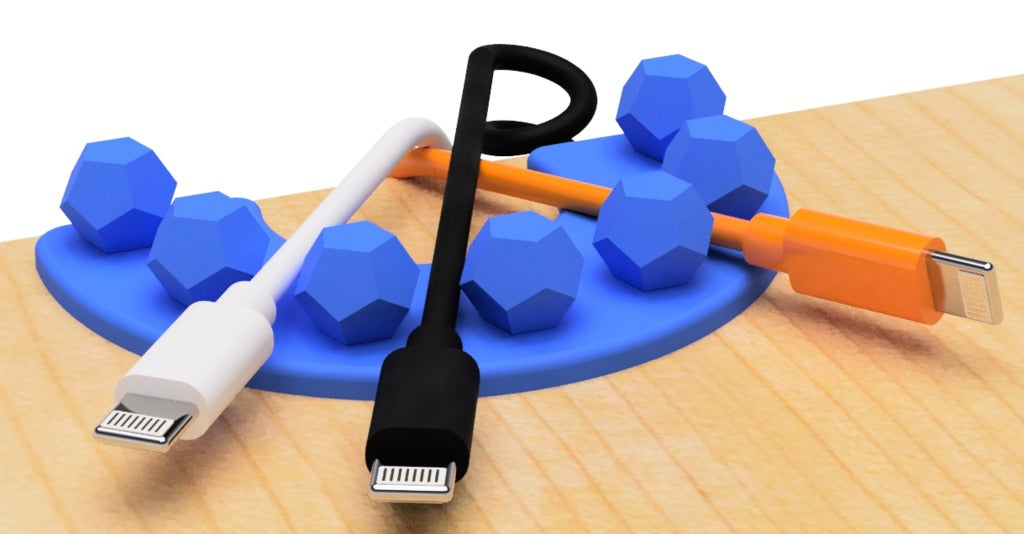 USB cable holder (Regular dodecahedron)