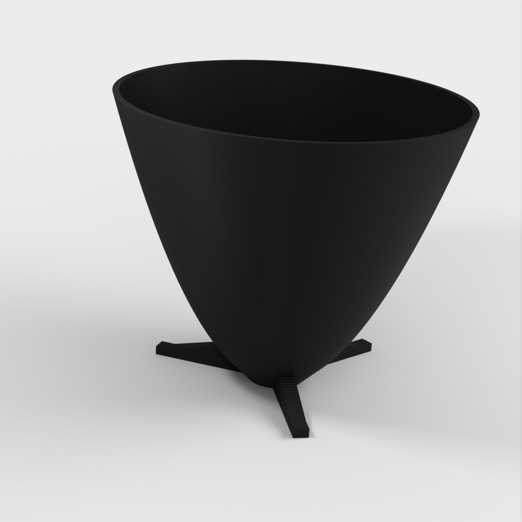 Parabolic Plant Pot with Feet and Drainage Plate