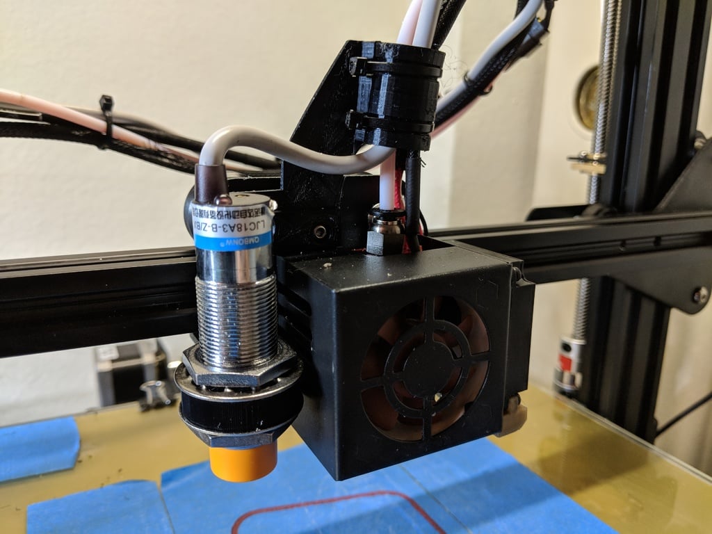CR-10 and Ender 3 ABL Mount with Cable Guide and Strain Relief