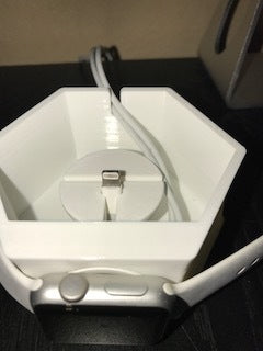 Dual dock charging station spacer for iPhone and Apple Watch