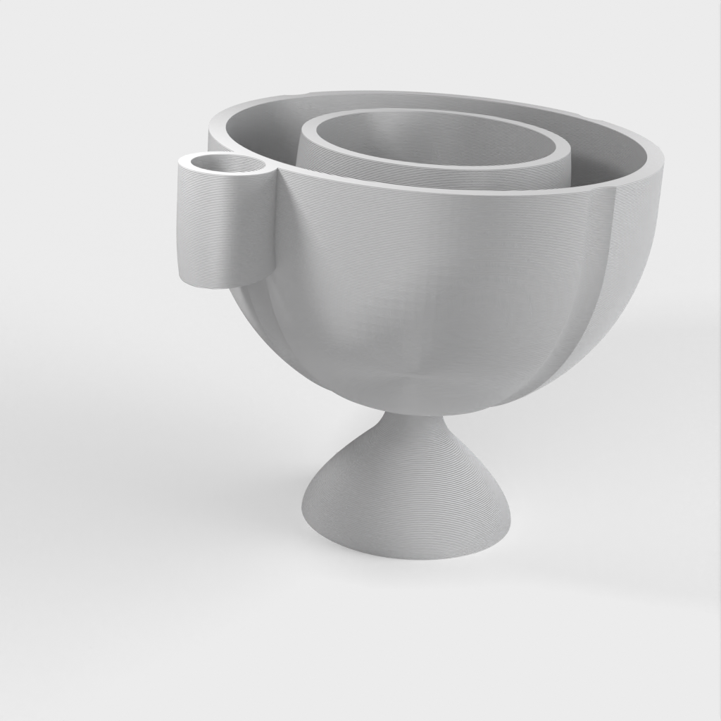 Egg cup with eggshell holder and spoon holder