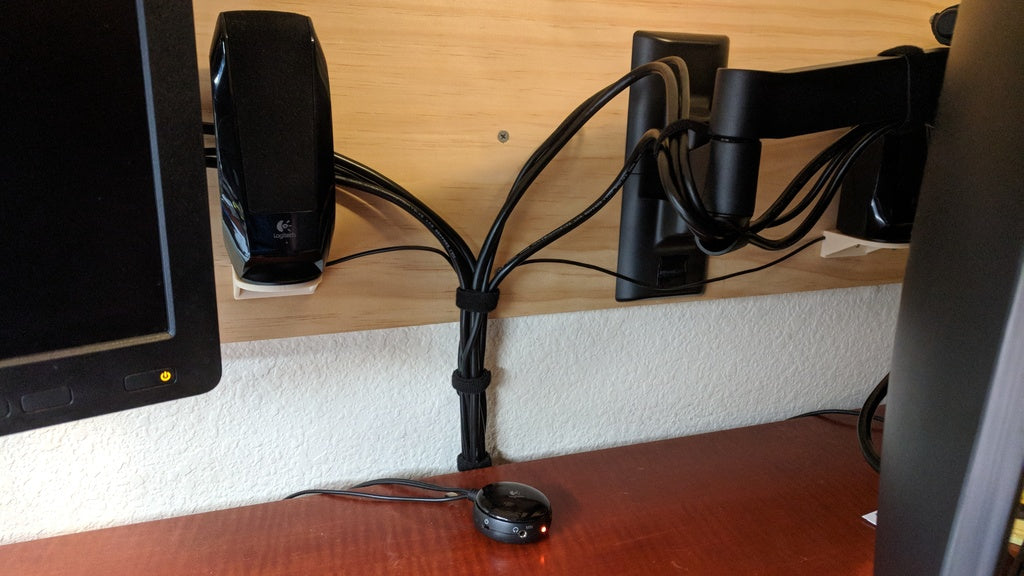 Computer cable Chase for desktop and Logitech speaker control