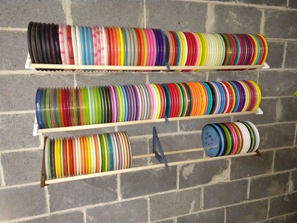 Wall Mounted Disc Rack for Disc Golf – Fits 3/4" Rods