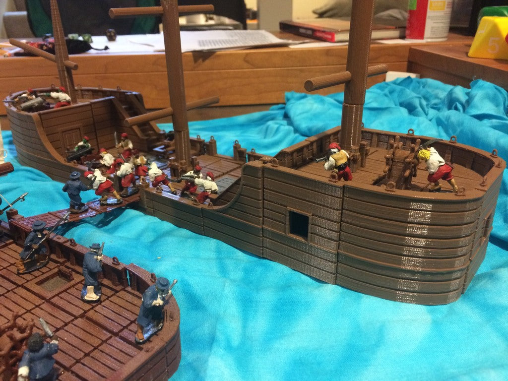 28mm miniature Boat Tile PART 2: Raised Decks