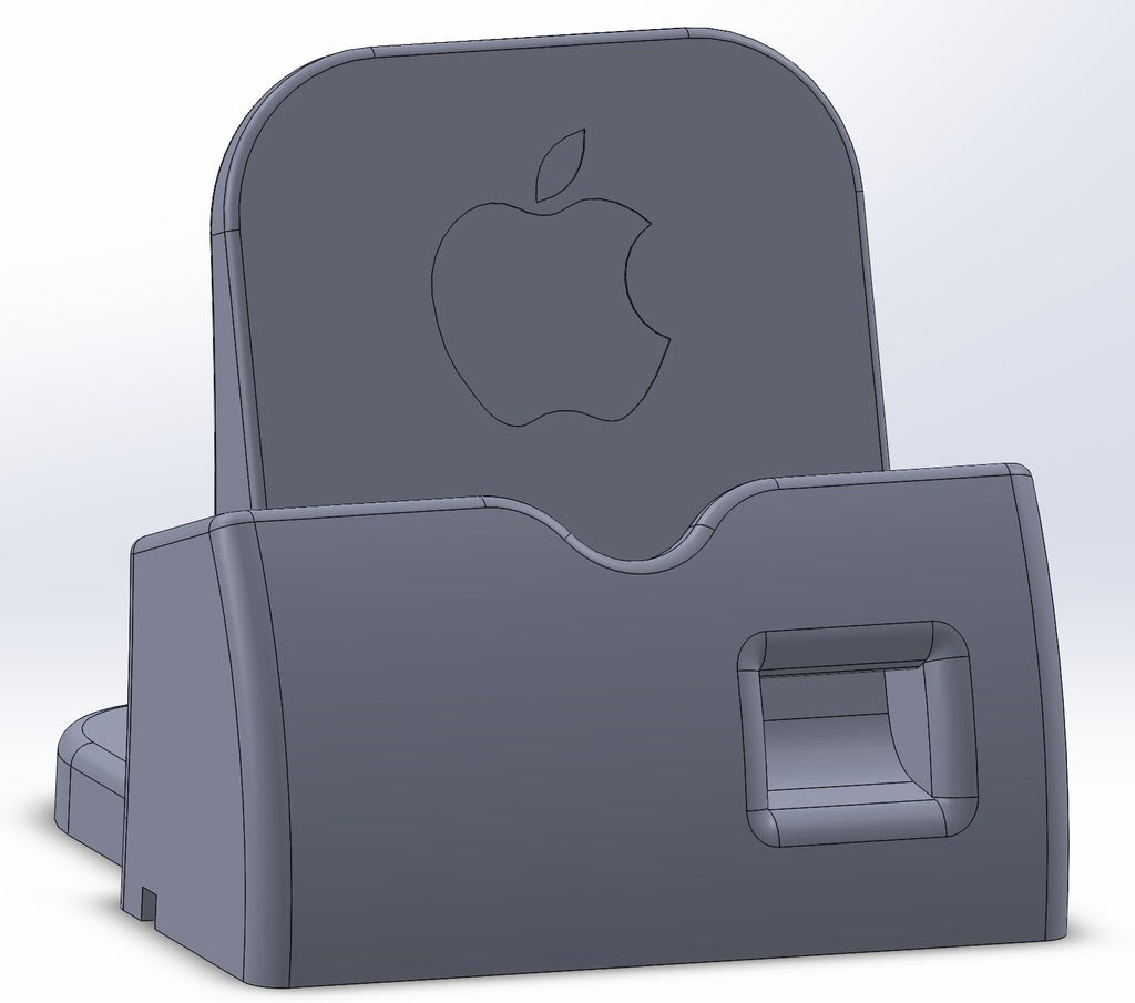 iPhone6 and 6 Plus charging dock with speaker horn and adjustable cable routing