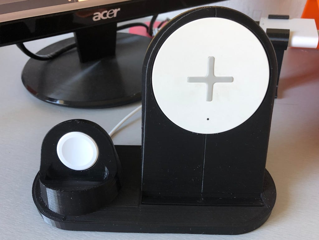 Round Charger Dock for Iphone 8 Plus and Apple Watch - Compatible with Ikea Rallen