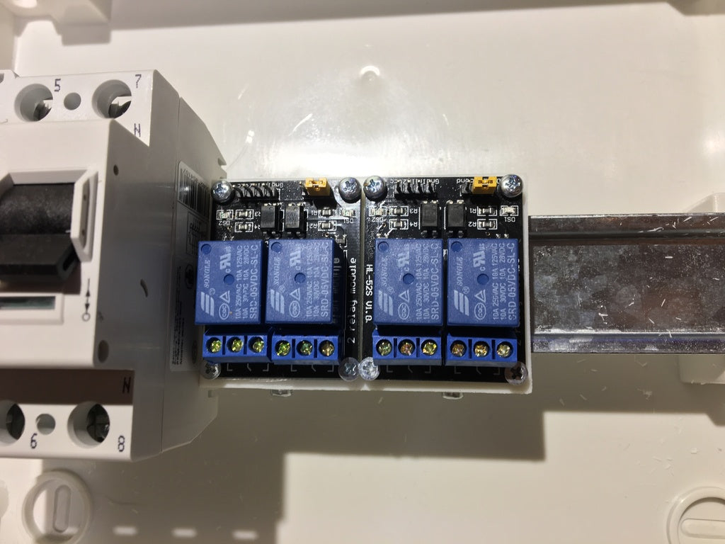 Double Relay Module Holder for DIN rail