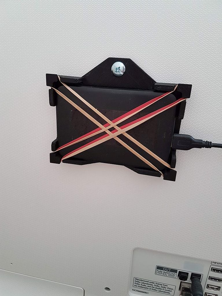 Hard drive holder for TV with VESA mount