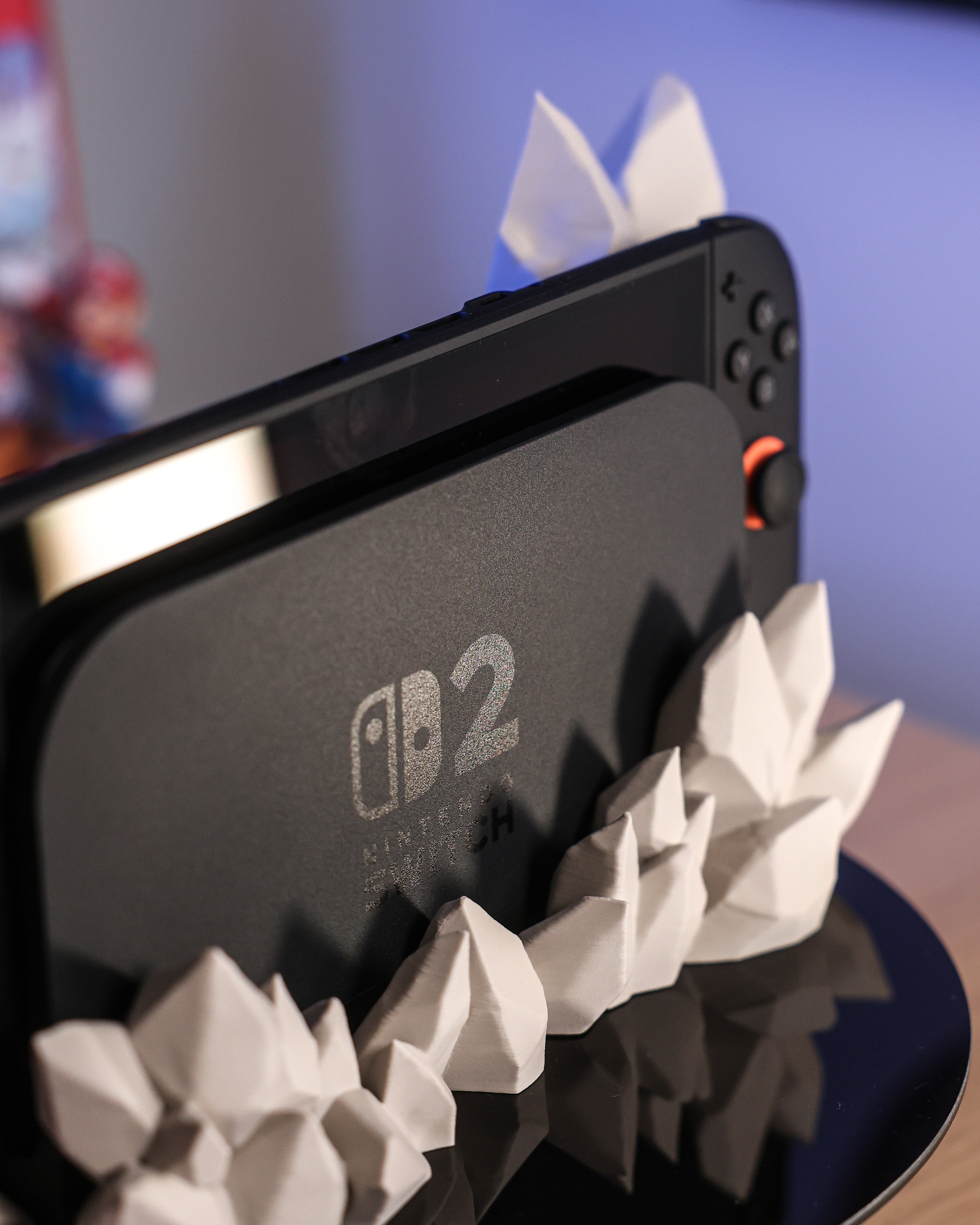 Elegant crystal holder for Nintendo Switch 2 dock