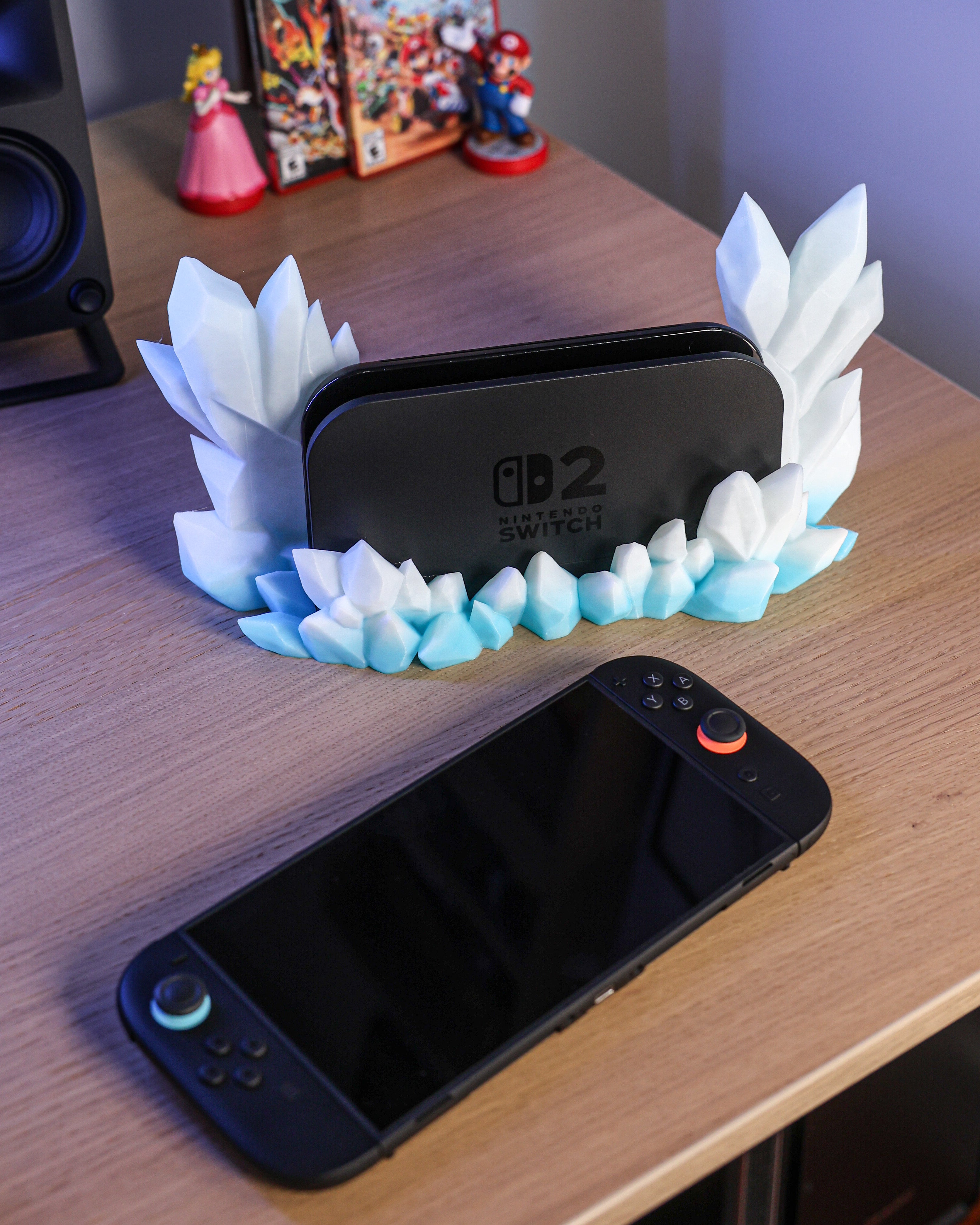 Elegant crystal holder for Nintendo Switch 2 dock