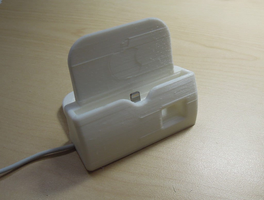 iPhone6 and 6 Plus charging dock with speaker horn and adjustable cable routing