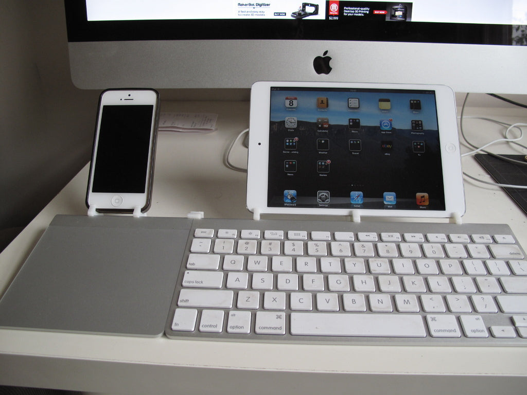 Simple iPhone and iPad Stand for Apple Wireless Keyboard and Trackpad