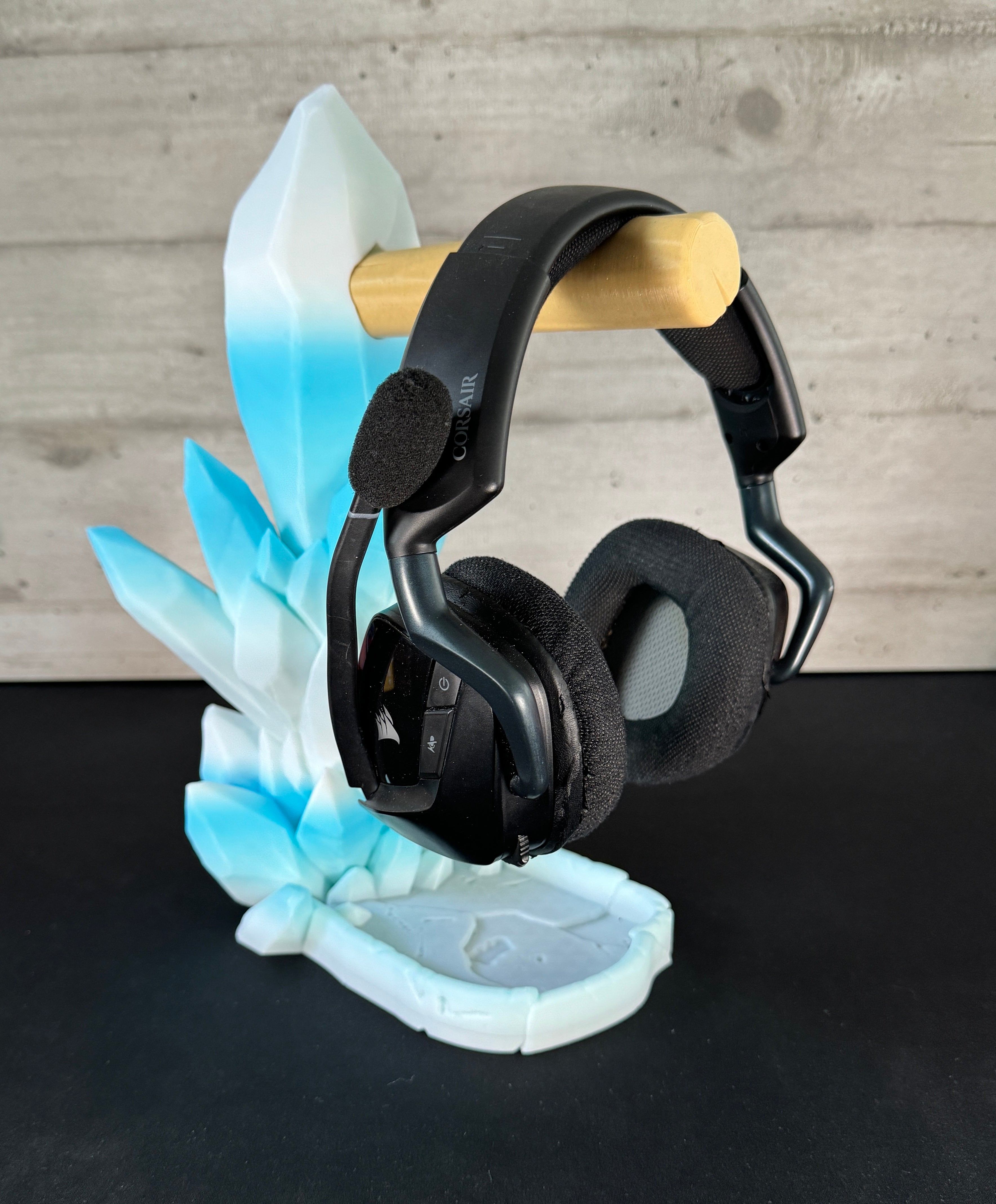 Crystal Headphone Stand with Storage Tray