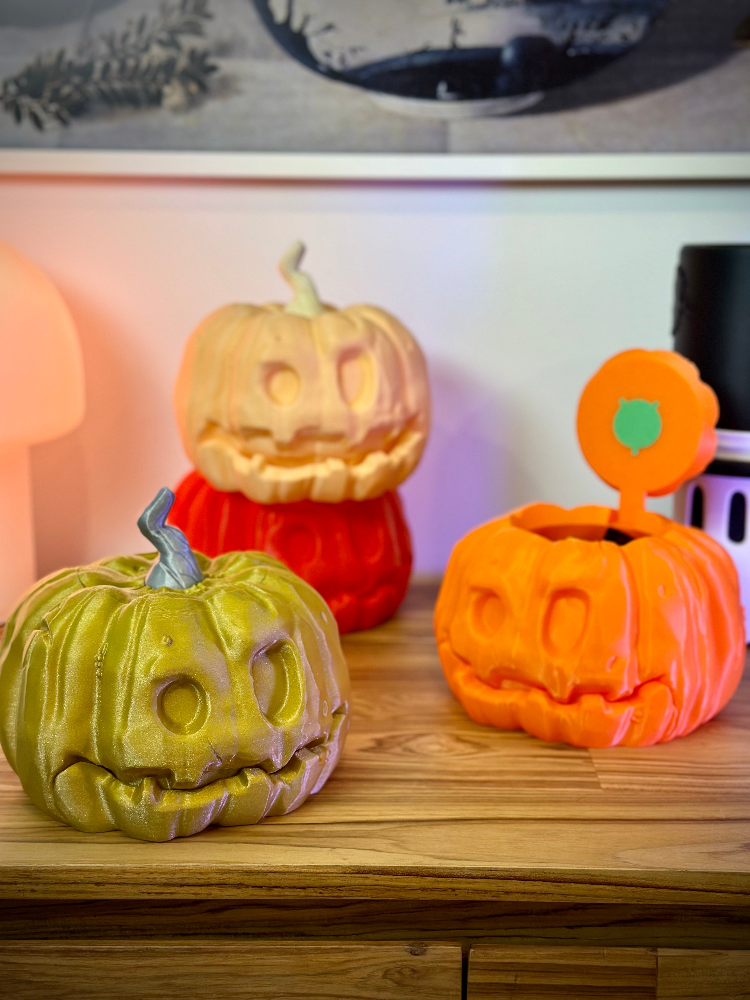 Articulated Halloween Pumpkin Bucket for Candy