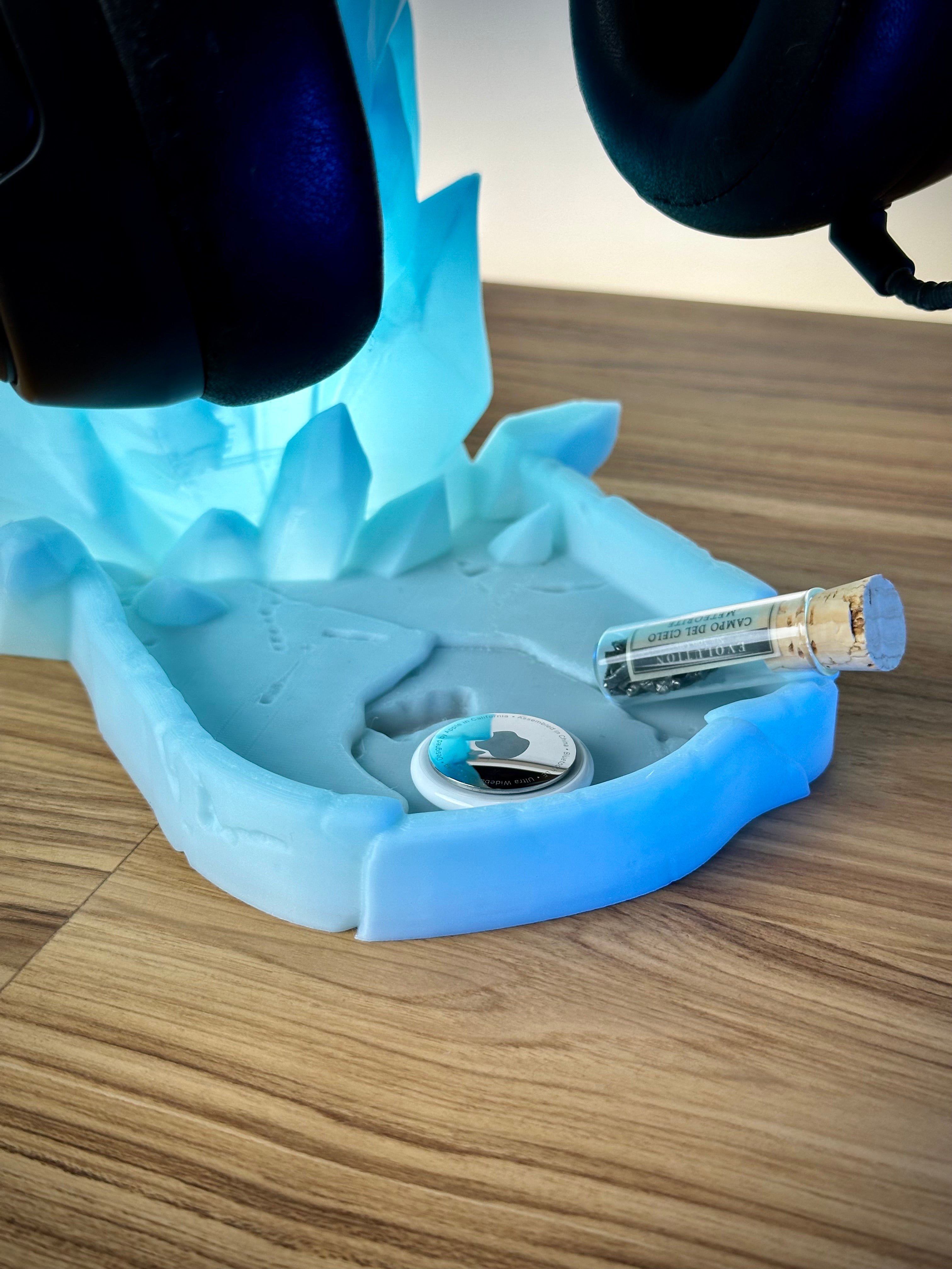 Crystal Headphone Stand with Storage Tray